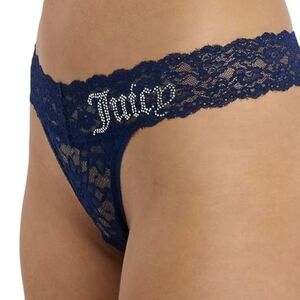 Pack Of 5 Juicy Couture Navy, Purple Lace Thong, New